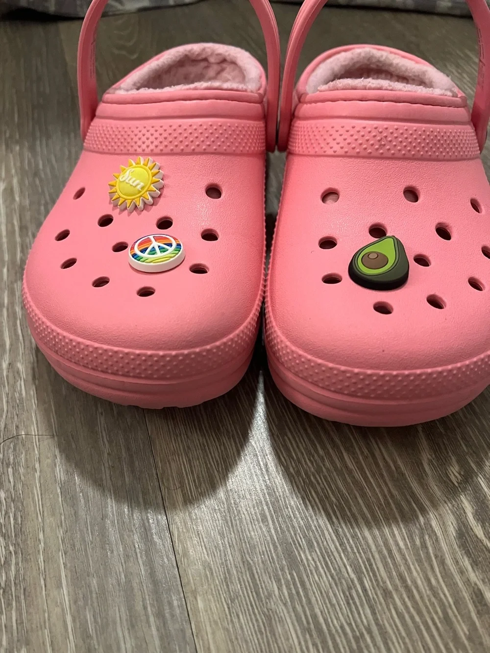 Crocs Pink Clog Shoes with Jibbitz Charms Slip On